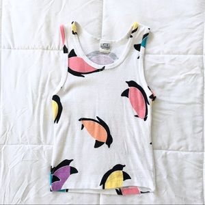 1970s Le Tigre Knit Cotton Penguin Tank Top